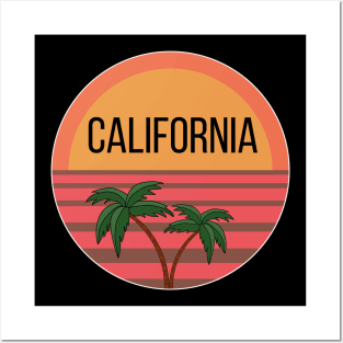 California Cute Design Ideas Pattern Sunset Palms Posters and Art